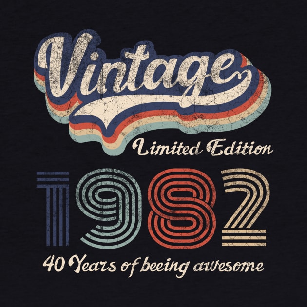1982 Vintage Birthday Gift Tee Retro Style by FNO